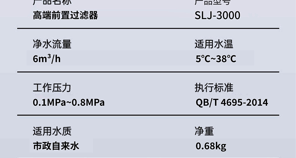 水立洁净水器,前置过滤器